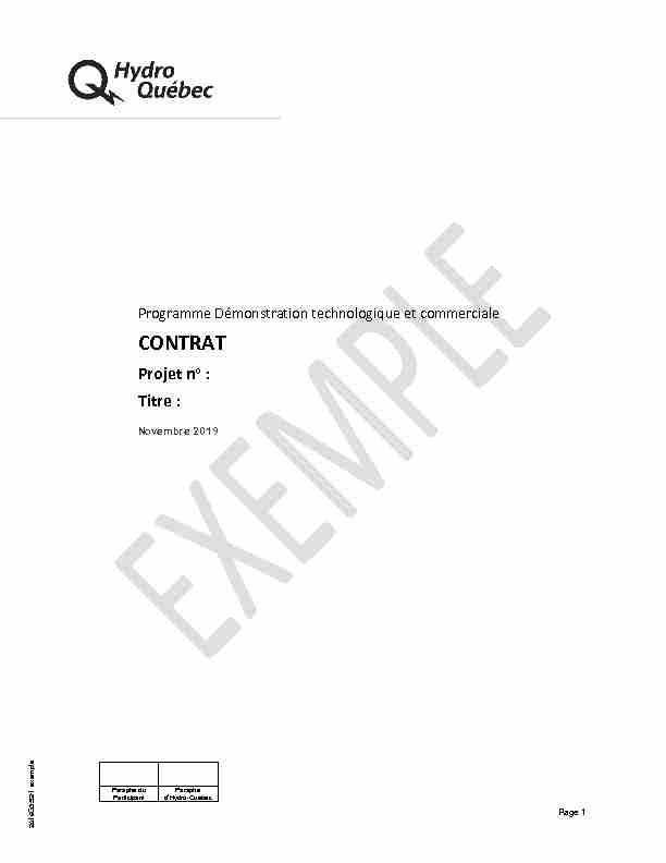 [PDF] Contrat - DTEC - Exemple - Hydro-Québec