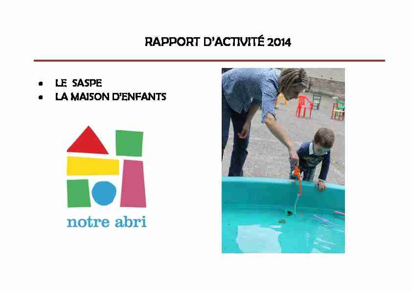 Rapport dactivité de lasbl « Notre Abri » 2010 - 2011