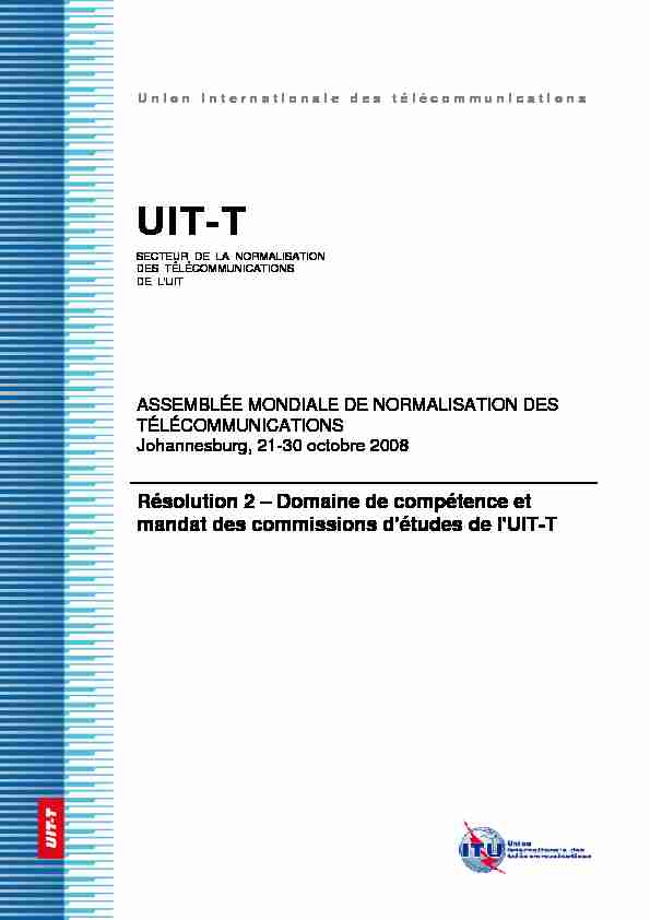 UIT-T Rec. E.802 (02/2007) Cadre et méthode de détermination et d