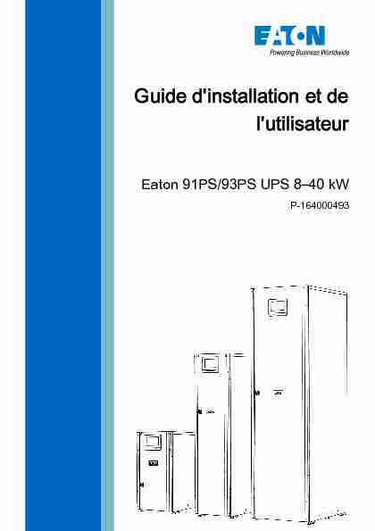 Guide dinstallation et dutilisation onduleur 91PS et 93PS 8-40kW