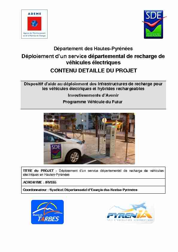 Déploiement dun service départemental de recharge de véhicules