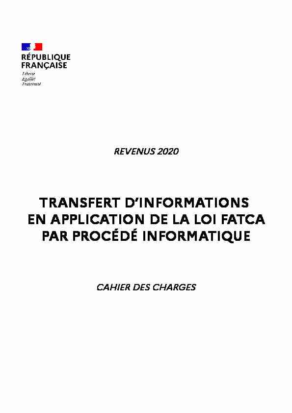 Cahier des Charges FATCA XML V4.4 20210510