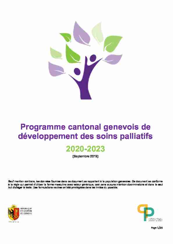 Programme cantonal genevois de développement des soins palliatifs