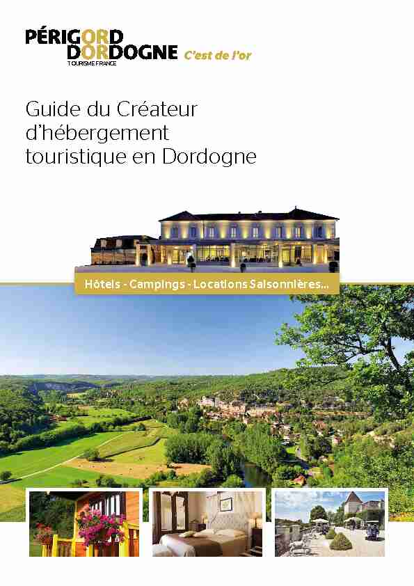 Guide du Créateur dhébergement touristique en Dordogne
