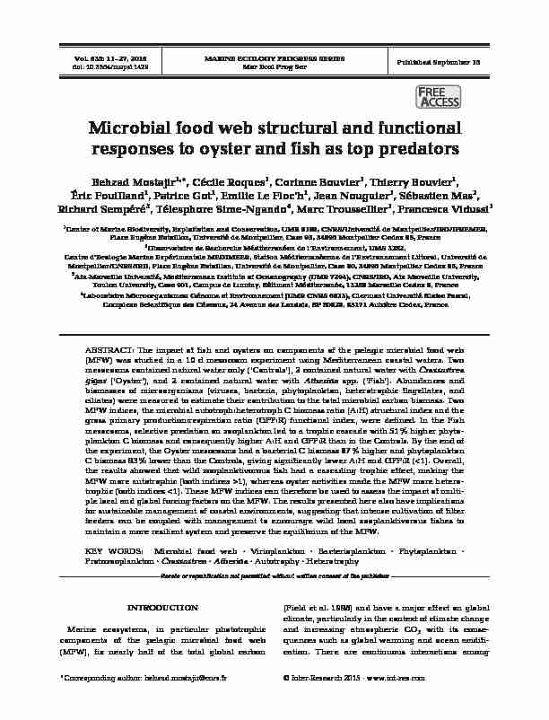 Microbial food web structural and functional responses to oyster and