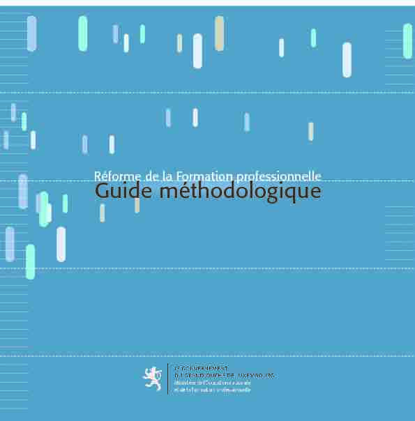 Réforme de la Formation professionnelle - Guide méthodologique