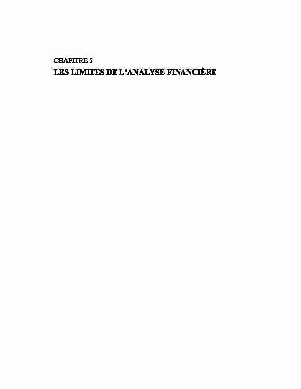 chapitre 6 - les limites de lanalyse financière