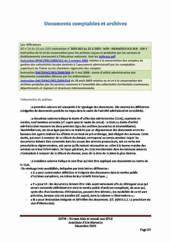 [PDF] Documents comptables et archives - Intendance03