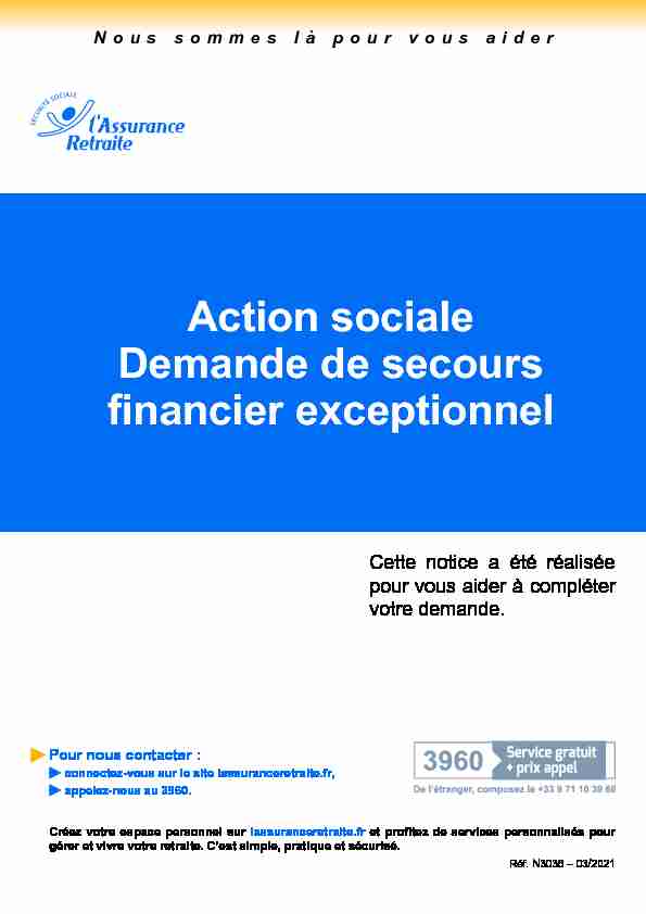 pdf Action sociale Demande de secours financier exceptionnel