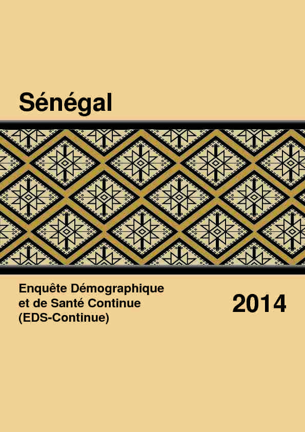 Sénégal Enquête Démographique et de Santé Continue (EDS