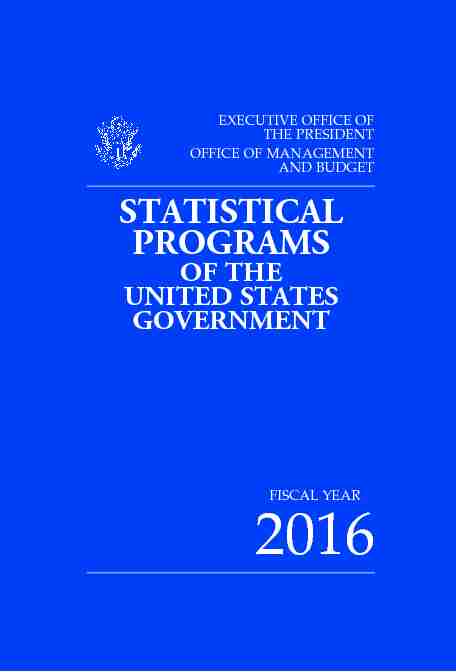 Statistical Programs of the United States Government
