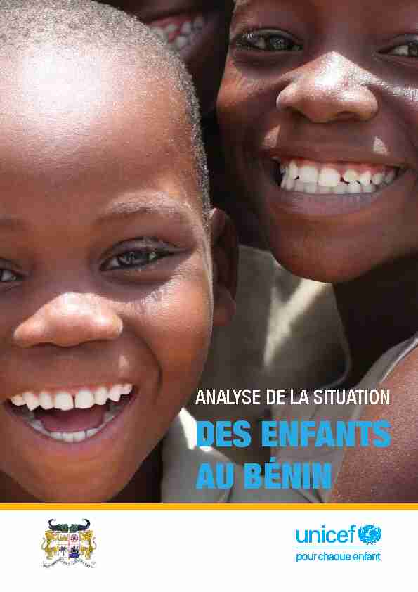 ANALYSE DE LA SITUATION - DES ENFANTS AU BéNIN