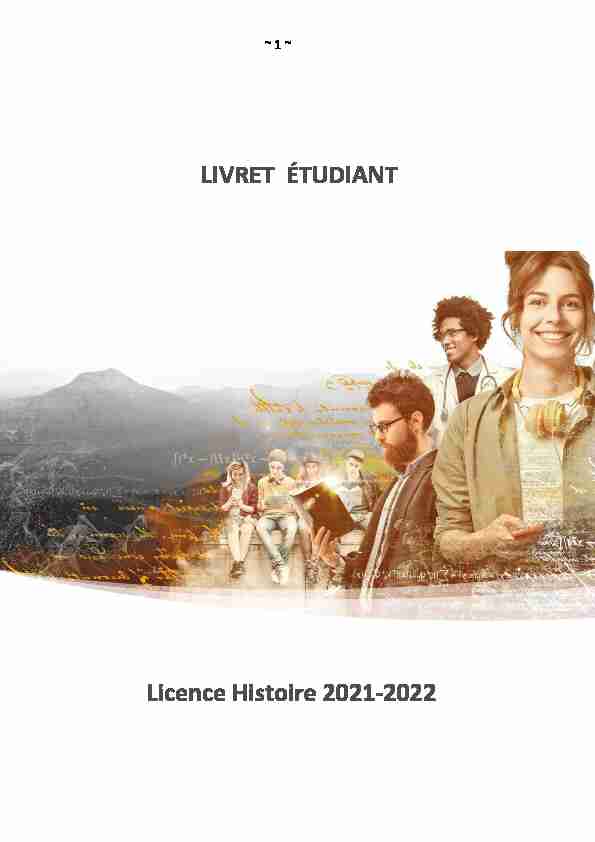 LIVRET ÉTUDIANT Licence Histoire 2021-2022