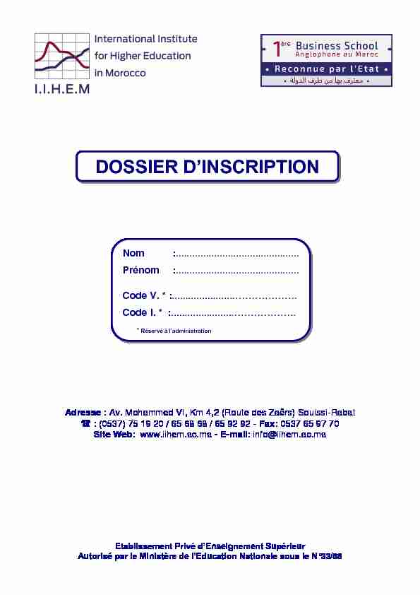 DOSSIER DINSCRIPTION - Rabat