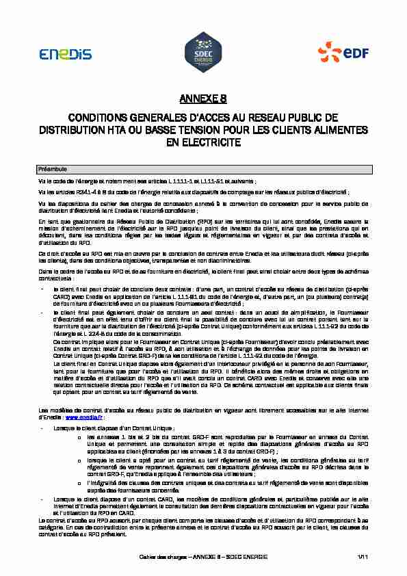 [PDF] annexe 8 conditions generales dacces au reseau public de