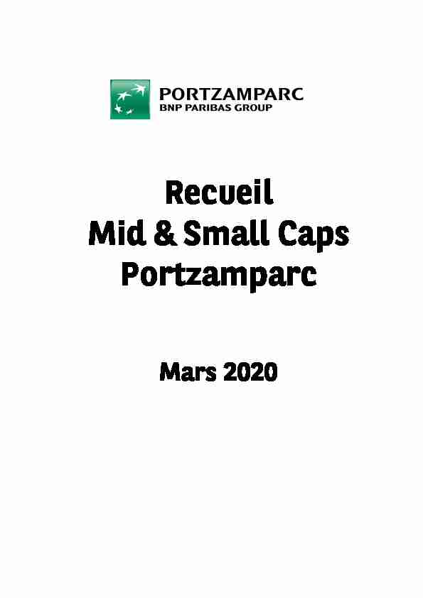 Recueil Mid & Small Caps Portzamparc