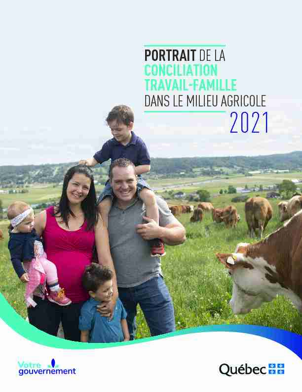 Portrait de la conciliation travail-famille dans le milieu agricole - 2021