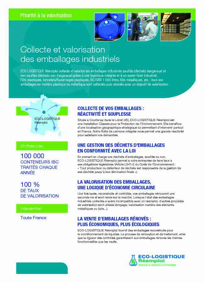 [PDF] Collecte et valorisation des emballages industriels - Chimirec