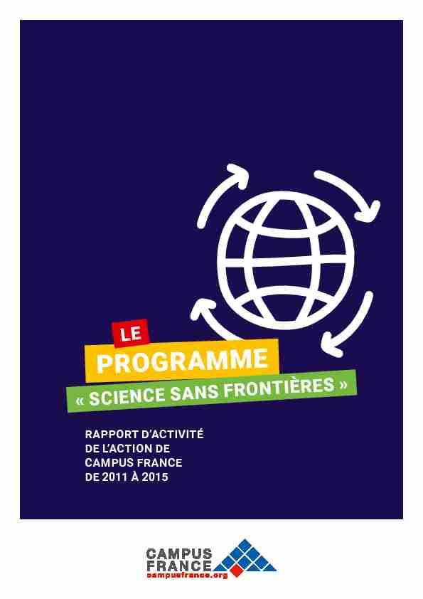 Science sans Frontières Action de Campus France : Rapport d