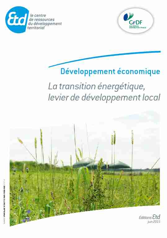 La transition énergétique levier de développement local