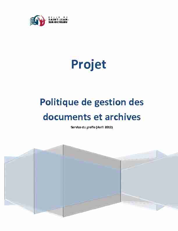 Politique de gestion des documents et archives