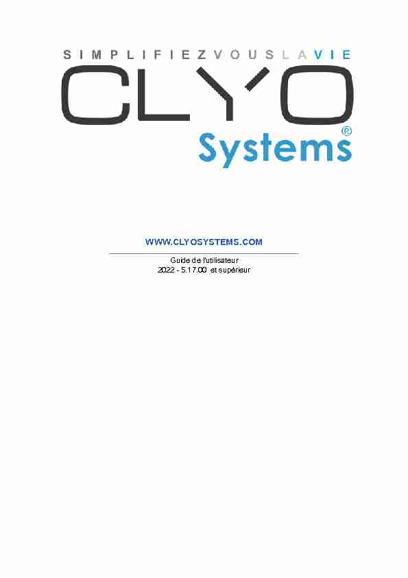 Manuel dUtilisation Clyo Systems