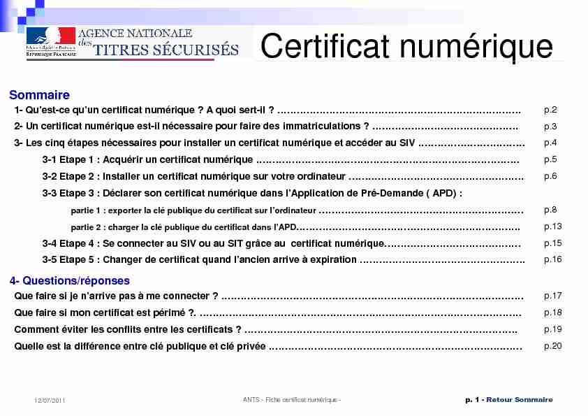 Certificat numérique