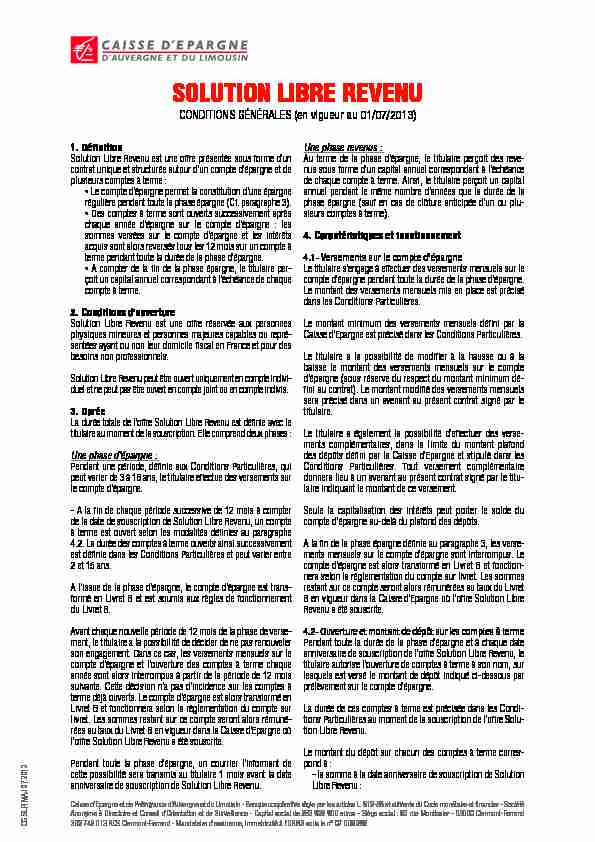 pdf SOLUTION LIBRE REVENU - Caisse d'Epargne