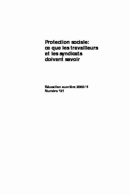 [PDF] Protection sociale - ILO