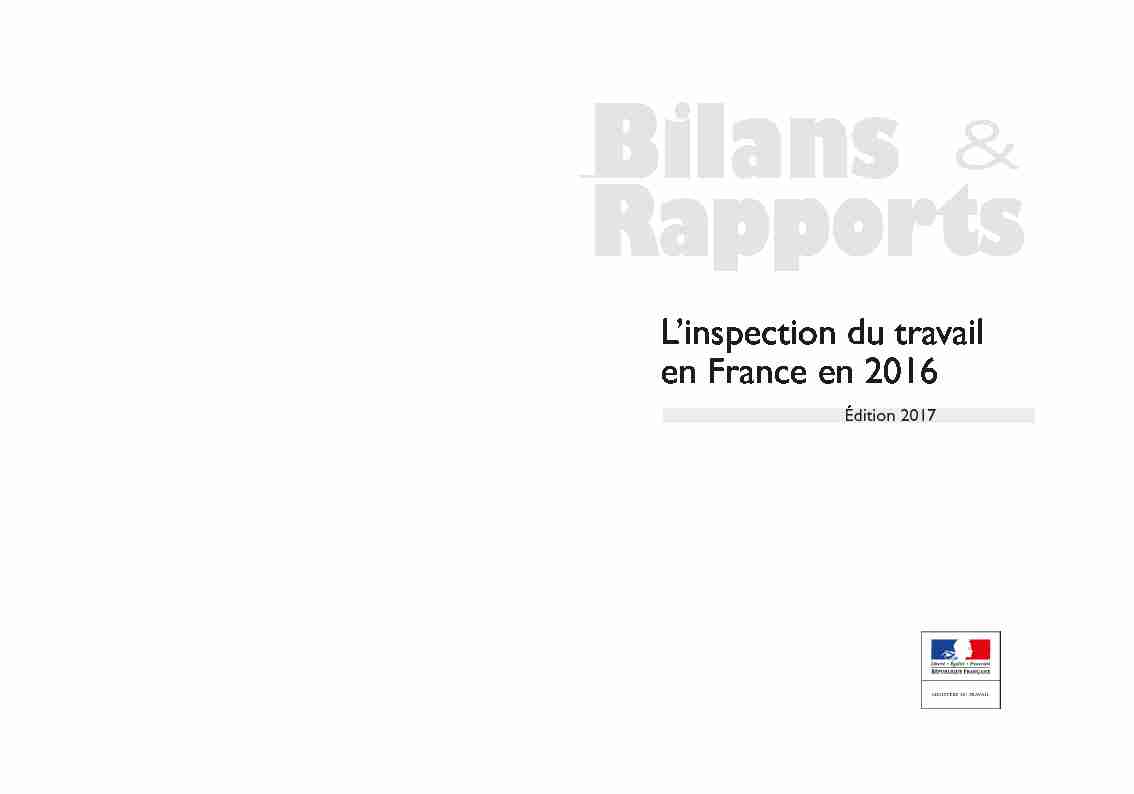 Linspection du travail en France en 2016