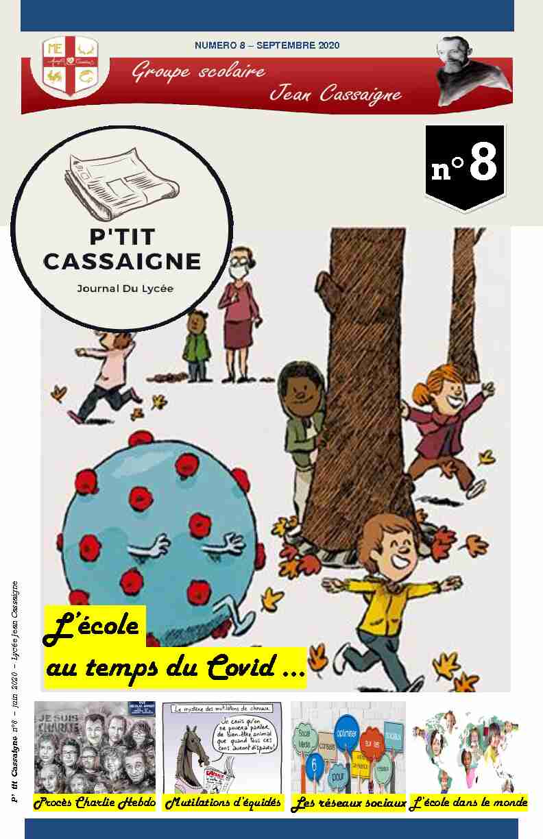 [PDF] n°8 Lécole au temps du Covid  - Groupe Scolaire Jean Cassaigne