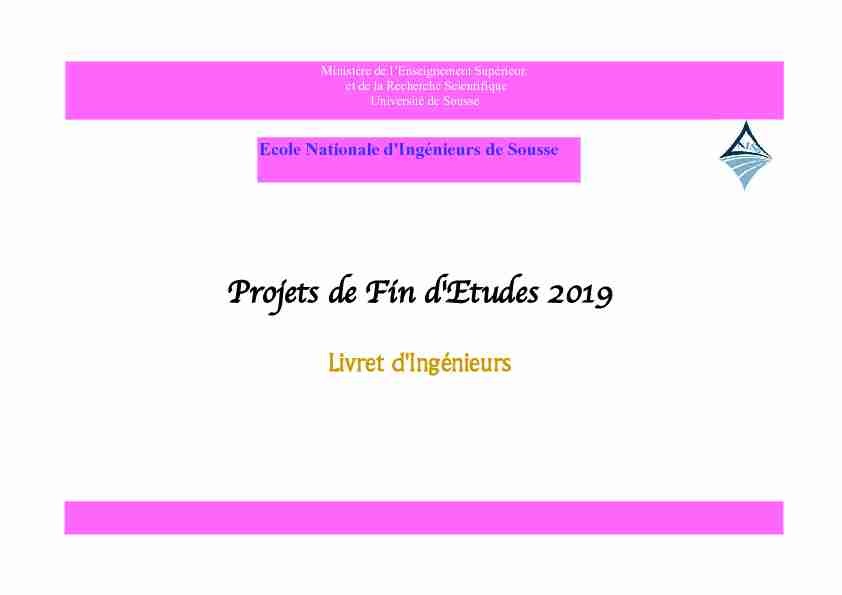 Projets de Fin dEtudes 2019