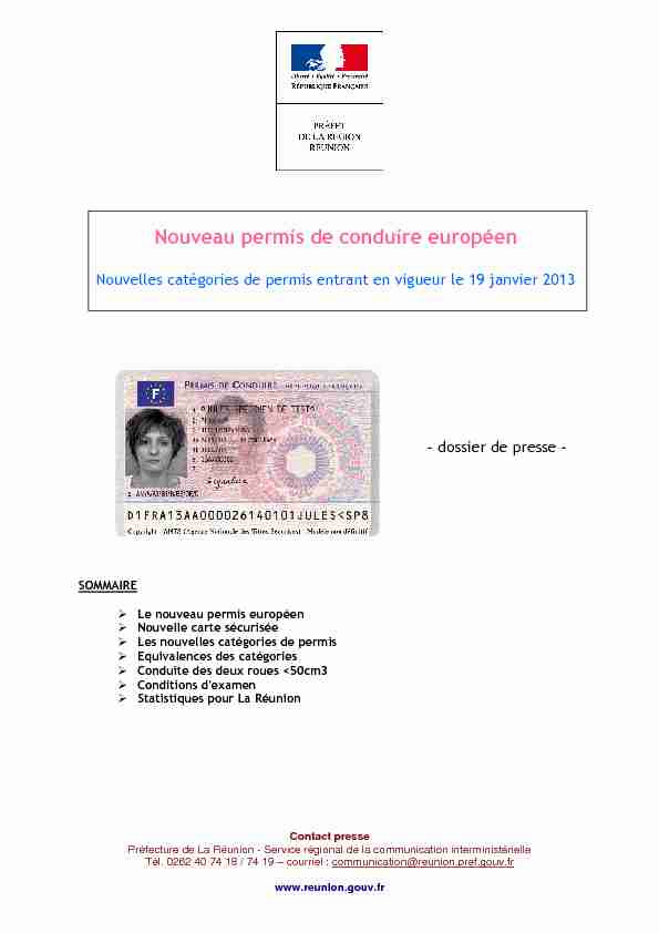 Nouveau permis de conduire européen - Ministère de la