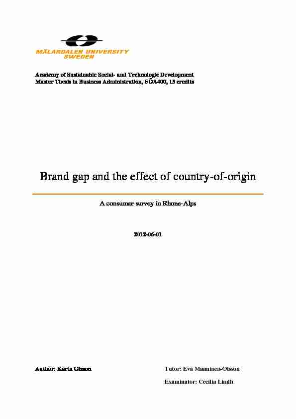 Brand gap and the effect of country-of-origin