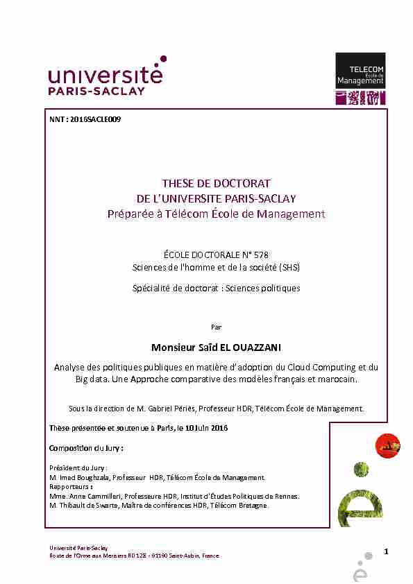 THESE DE DOCTORAT DE LUNIVERSITE PARIS-SACLAY