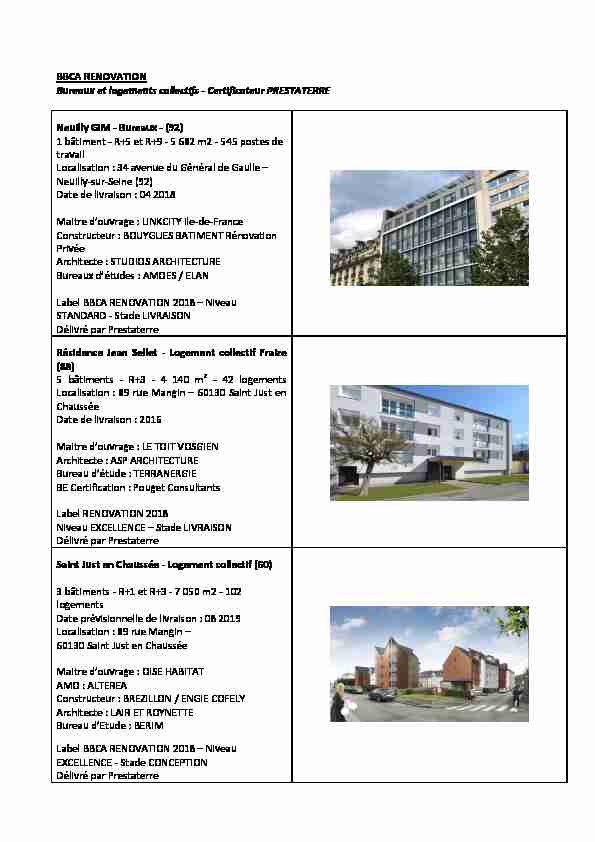BBCA RENOVATION Bureaux et logements collectifs - Certificateur