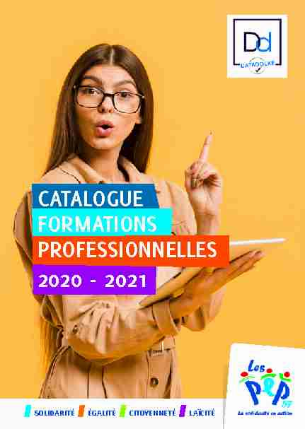 CATALOGUE FORMATIONS PROFESSIONNELLES 2020 - 2021
