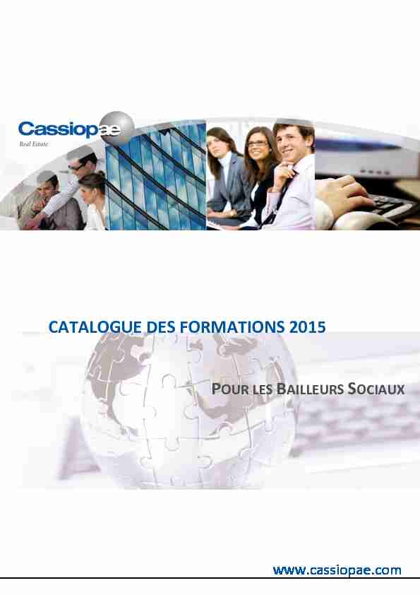 CATALOGUE DES FORMATIONS 2015