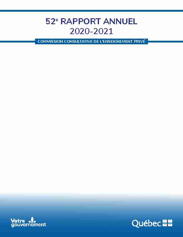 52e Rapport annuel de gestion 2020-2021 - Commission