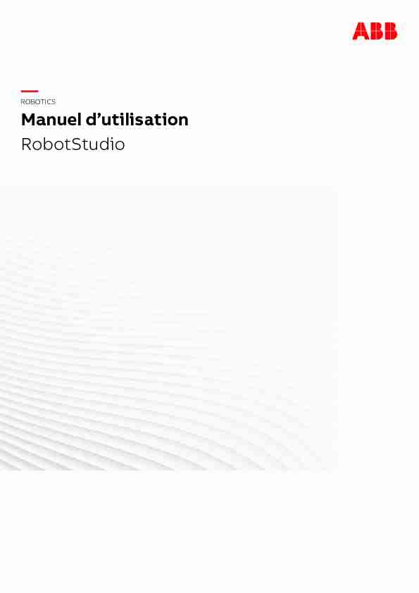 Manuel dutilisation - RobotStudio