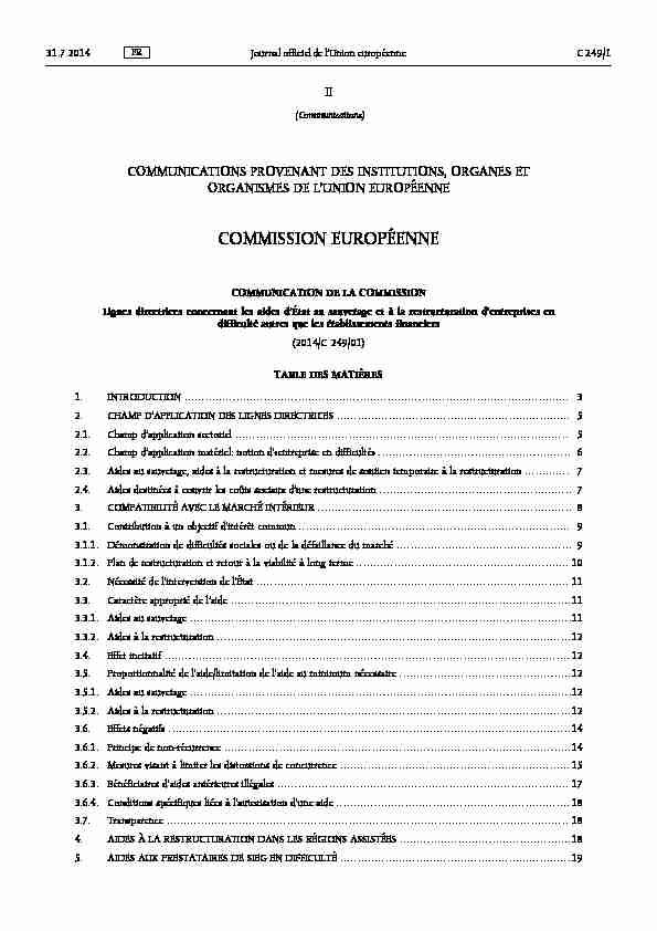 Communication de la Commission — Lignes directrices concernant