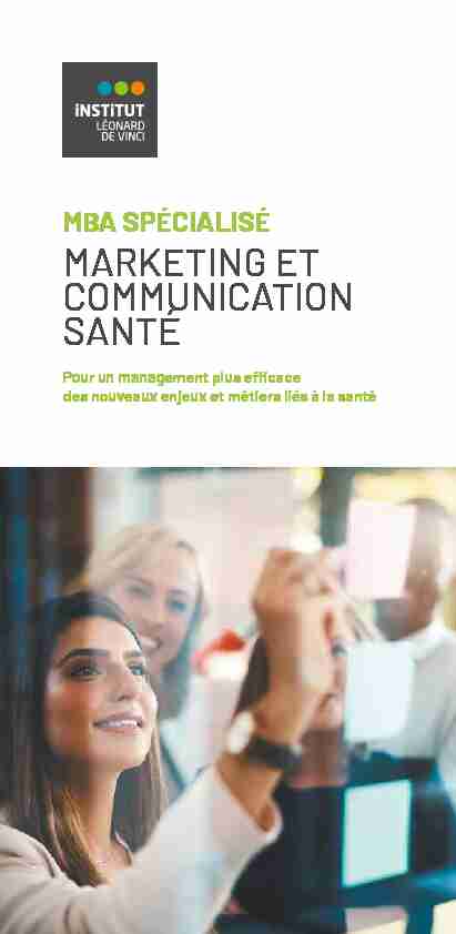 MBA Marketing et Communication Santé