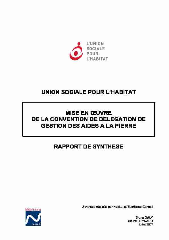 union sociale pour lhabitat mise en œuvre de la convention de