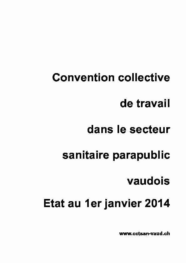 Convention collective de travail dans le secteur sanitaire parapublic