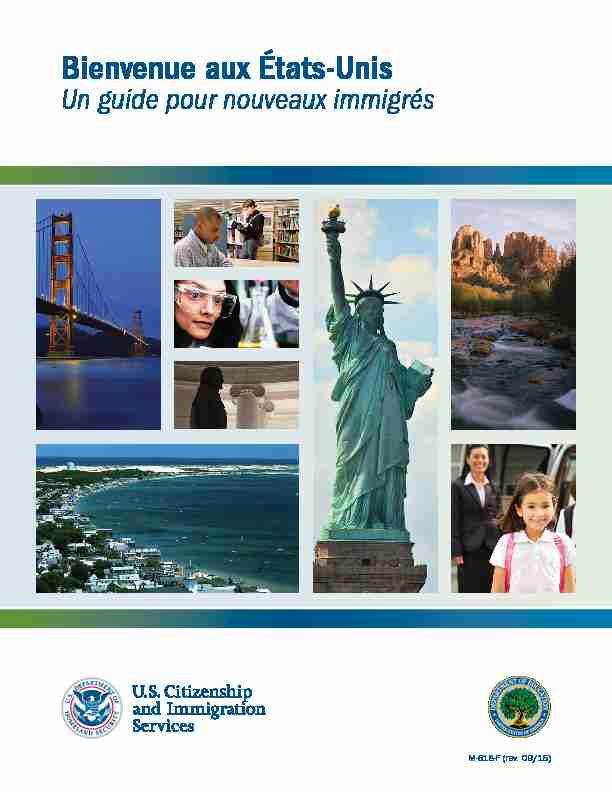 pdf Bienvenue aux États-Unis Un guide pour nouveaux immigrés