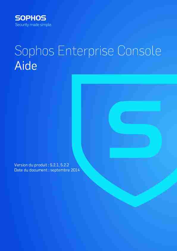Aide de Sophos Enterprise Console