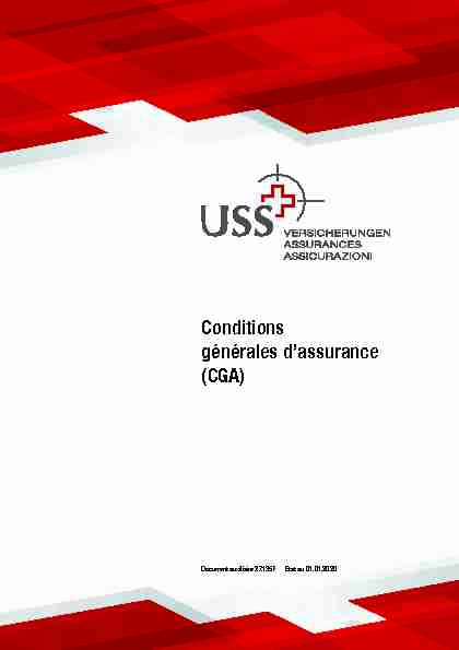 Conditions générales dassurance (CGA)