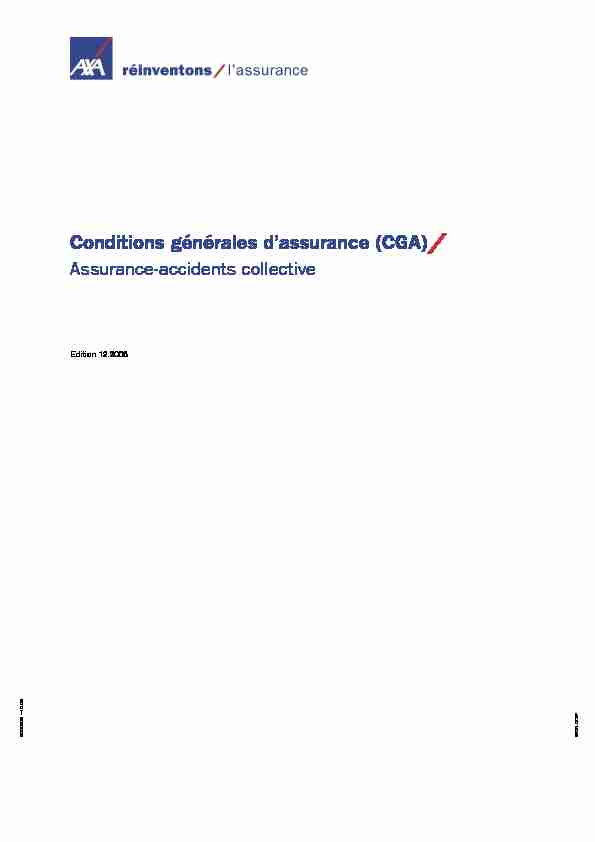 Conditions générales dassurance (CGA)