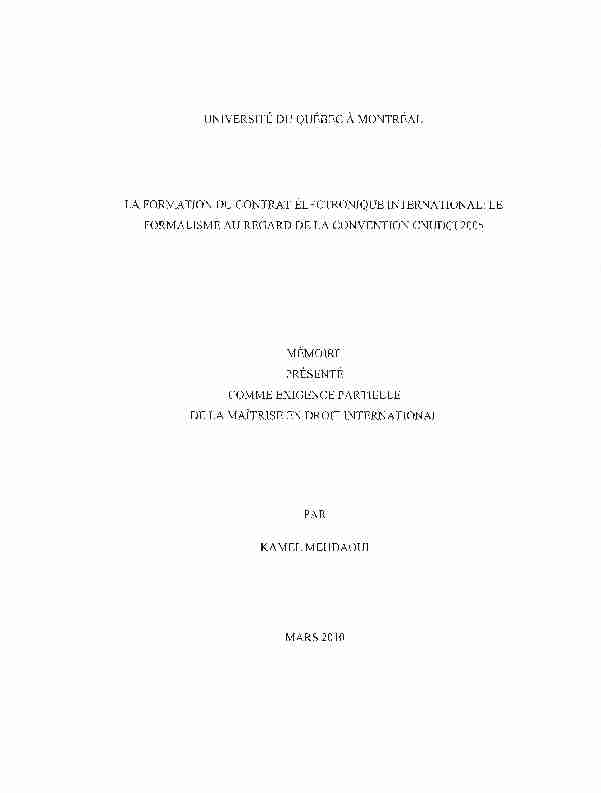[PDF] La formation du contrat électronique international - Archipel UQAM