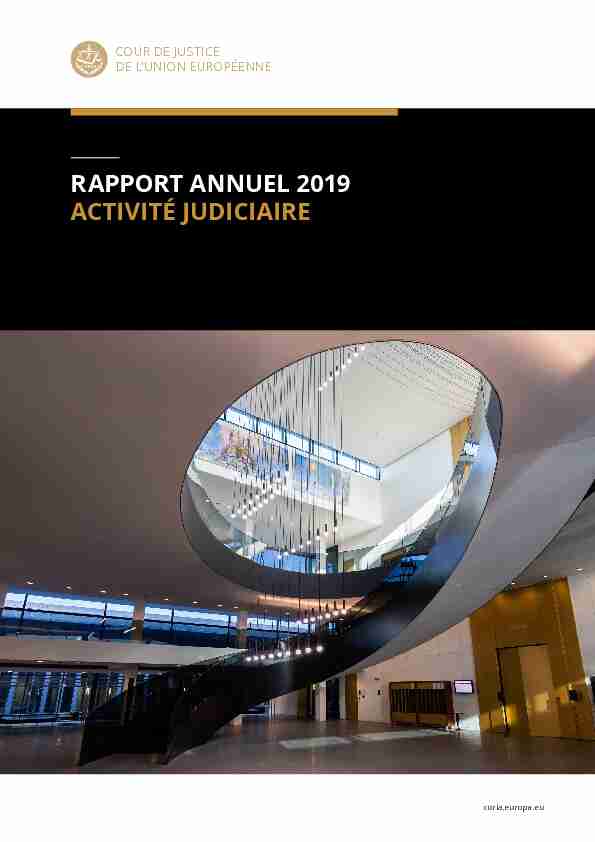 RAPPORT ANNUEL 2019 ACTIVITÉ JUDICIAIRE